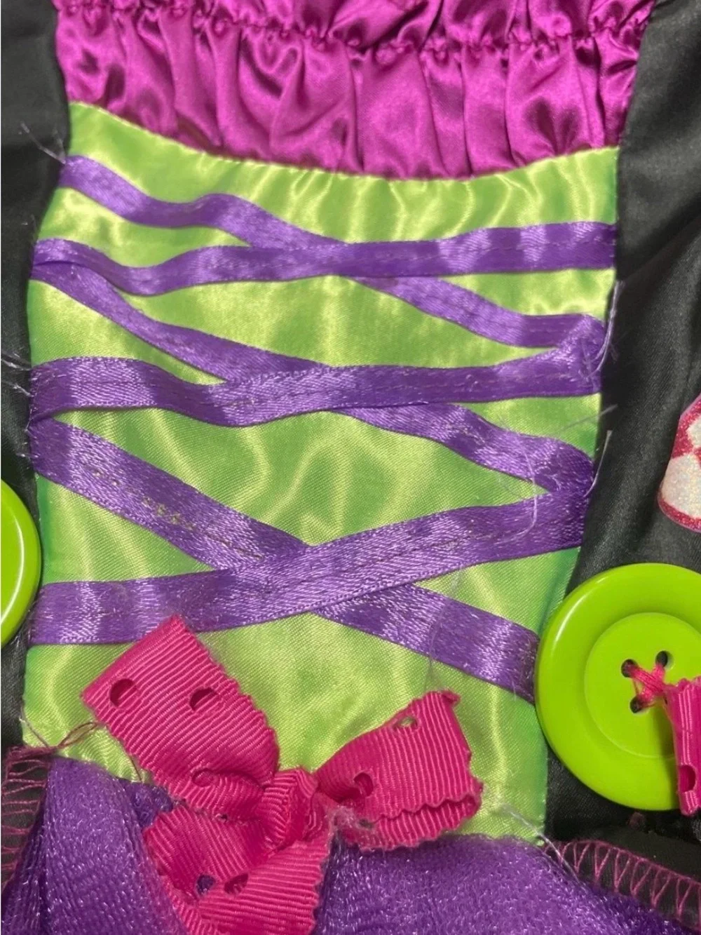 Girls' Purple & Lime Ruffled Halloween Costume Dress - Kids Costume